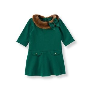 Janie and Jack dress with faux fur collar